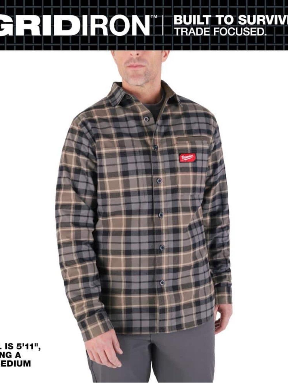 Milwaukee Men’s Brown Plaid Work Jacket